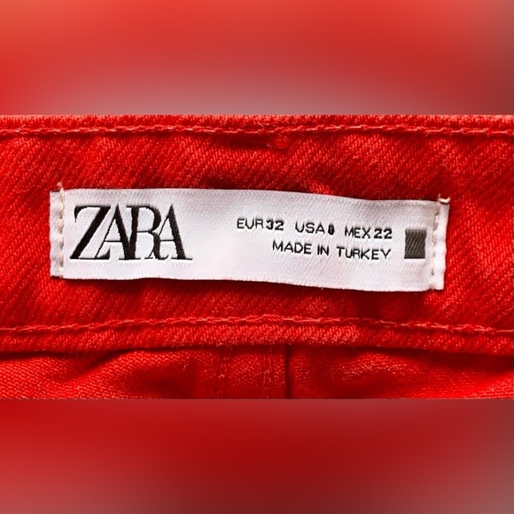 Red Wide Leg Denim Pants from Zara - Picture 4 of 4